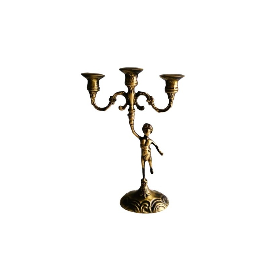 Κηροπήγιο μπρούτζινο τρίκερο αντικέ - Image 1