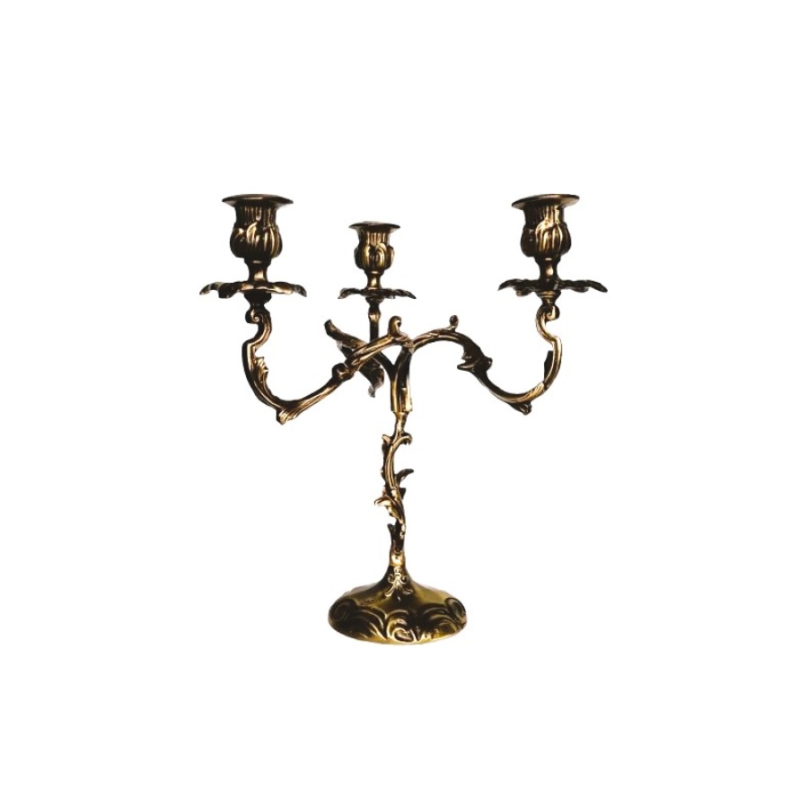 Κηροπήγιο μπρούτζινο τρίκερο αντικέ - Image 1