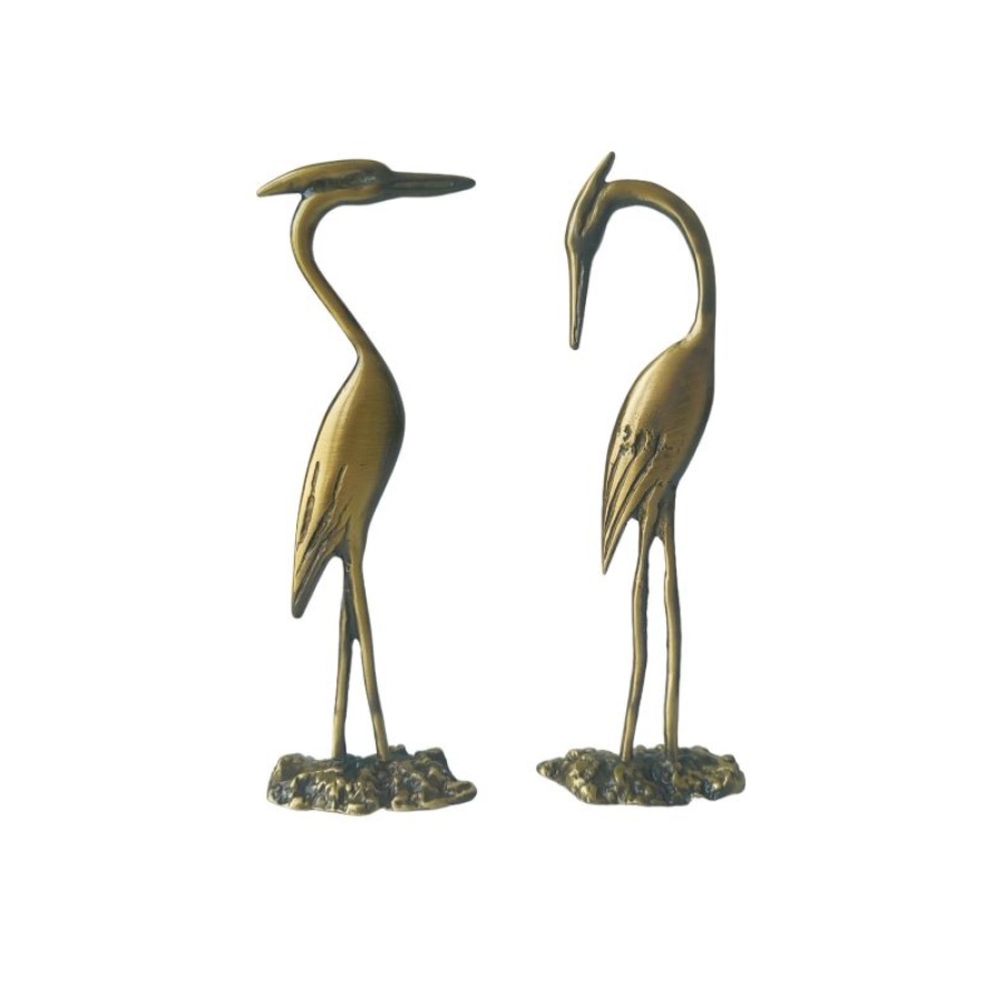 08-497-1 Π Ερωδιοί σετ 2 τεμαχίων μπρούτζινοι - Image 1