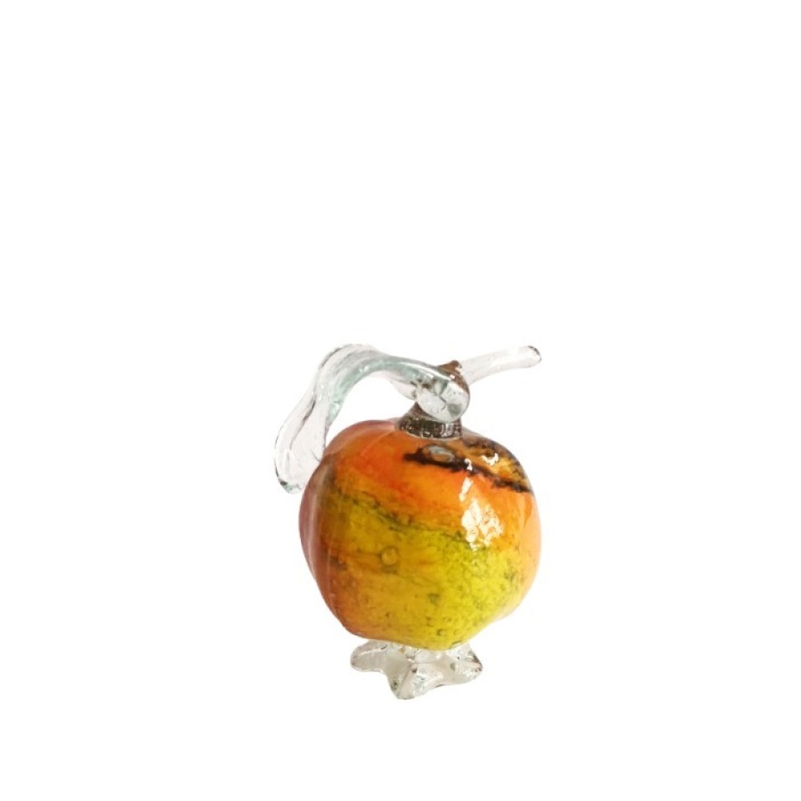 07-1000-ΧΡ-3-PhotoRoom Ρόδι φυσητό γυαλί μικρό με φύλλο - Image 1