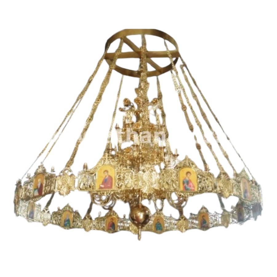 Πολυέλαιος μπρούτζινος με χορό - Image 1