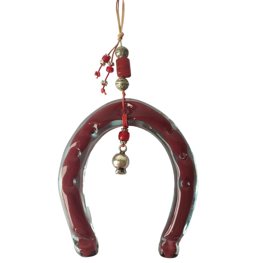 Πέταλο κρεμαστό μεγάλο από φυσητό γυαλί με στόλισμα - Image 1