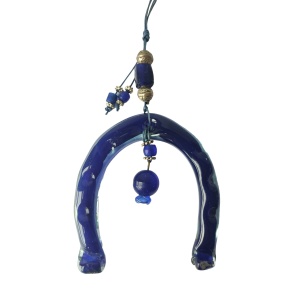 Πέταλο κρεμαστό μικρό από φυσητό γυαλί με στόλισμα