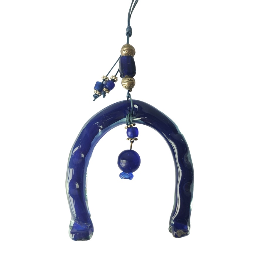 Πέταλο κρεμαστό μικρό από φυσητό γυαλί με στόλισμα - Image 1