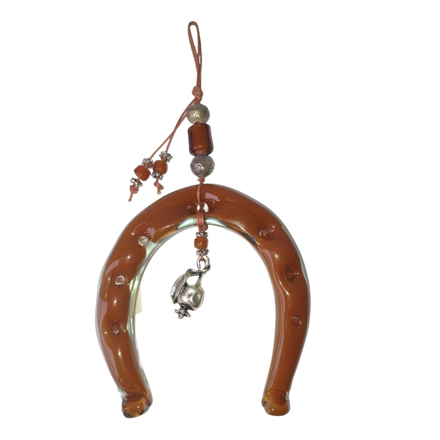 Πέταλο κρεμαστό μικρό από φυσητό γυαλί με στόλισμα - Image 1