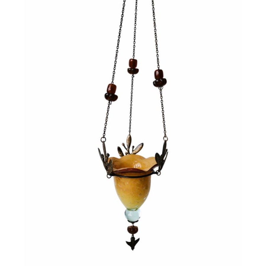 Καντήλι φυσητό γυαλί κρεμαστό μεγάλο ελιά - Image 1