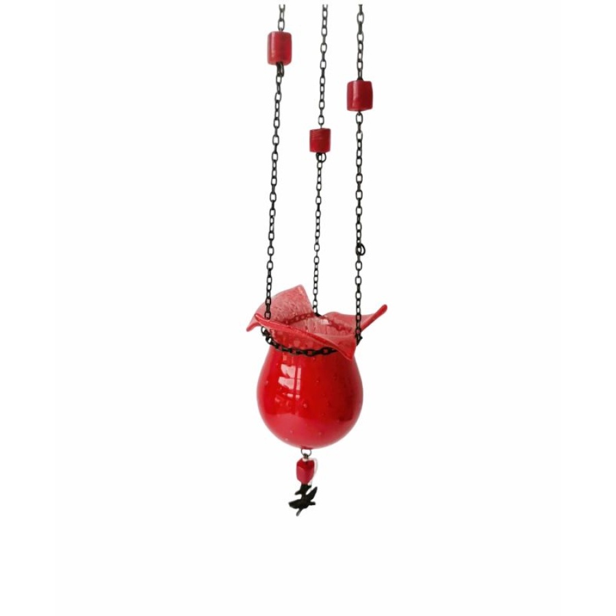 Καντήλι φυσητό γυαλί κρεμαστό σχιστό μικρό - Image 1