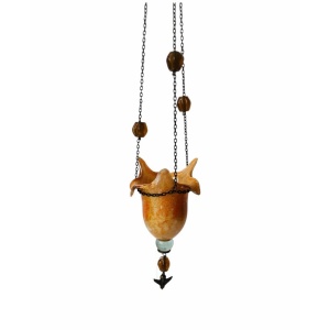 Καντήλι φυσητό γυαλί κρεμαστό με μπίλια και μύτες