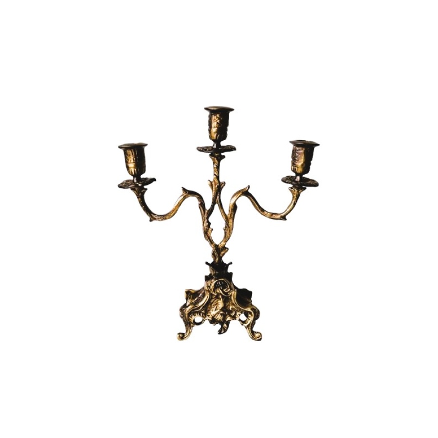 Κηροπήγιο μπρούτζινο τρίκερο αντικέ - Image 1