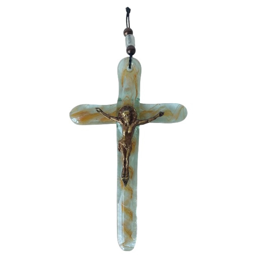 Σταυρός μεγάλος φυσητό γυαλί - Image 1