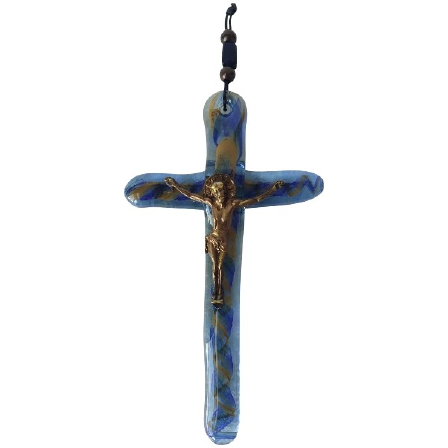 Σταυρός μεγάλος φυσητό γυαλί - Image 1