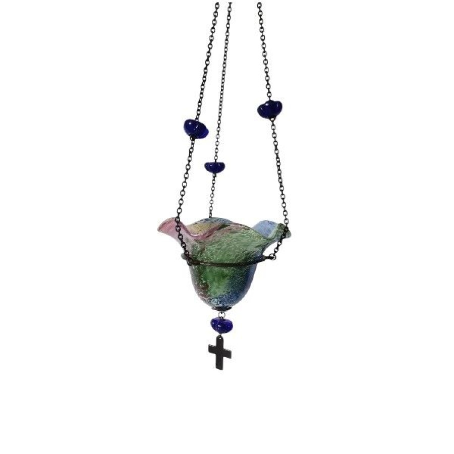 Καντήλι φυσητό γυαλί κρεμαστό μεγάλο - Image 1