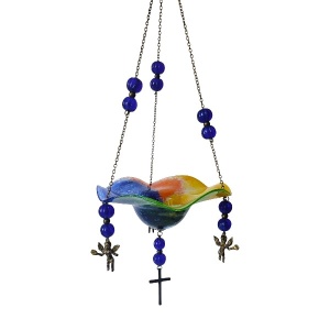 Καντήλι φυσητό γυαλί κρεμαστό πλατύγυρος μεγάλος