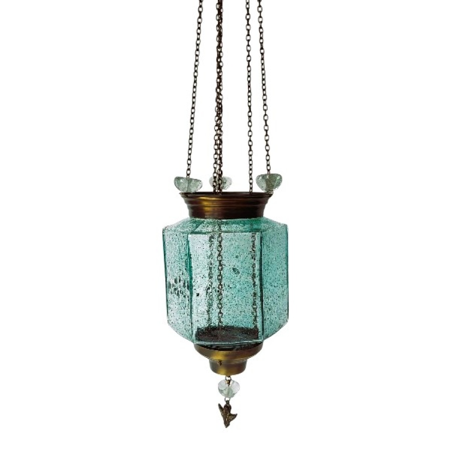 02-052 ΧΡ. ΧΑΛΚΟΣ-Photoroom Καντήλι φυσητό γυαλί κρεμαστό συρόμενο - Image 1